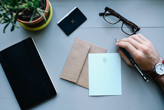 letter sitting on desk